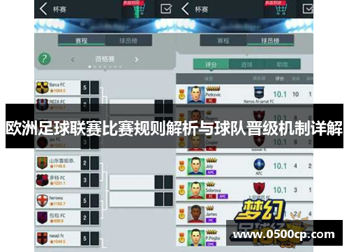 欧洲足球联赛比赛规则解析与球队晋级机制详解